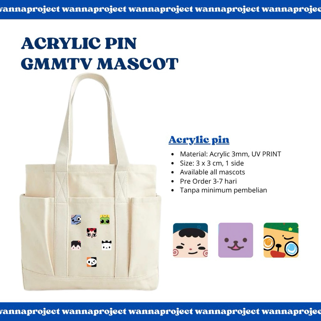 เข็มกลัดมาสคอตอะคริลิค gmmtv พวงกุญแจ ganci domia wesley polasan
