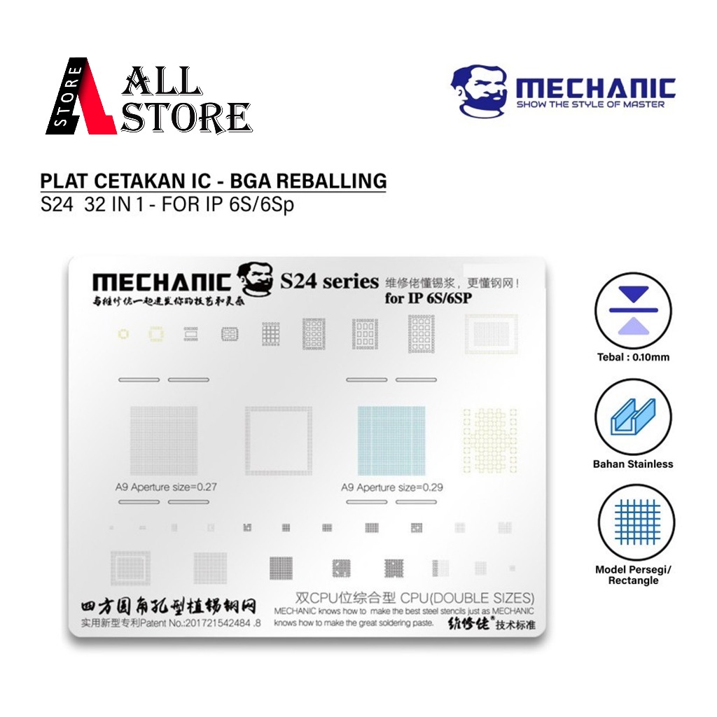 Mechanic S24 0.10 มม. Ic Mold [32 In 1] สําหรับ Iphone 6S/6Sp Original