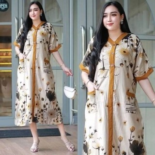Daster Rayon Piyama Peri Jumbo Ld 120 Kekinian Busui Kancing Depan Terbaru