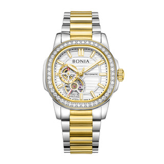 Jam Tangan Bonia Automatic White Dial Limited Edition Stainless Steel Automatic B10826-2122LE Original