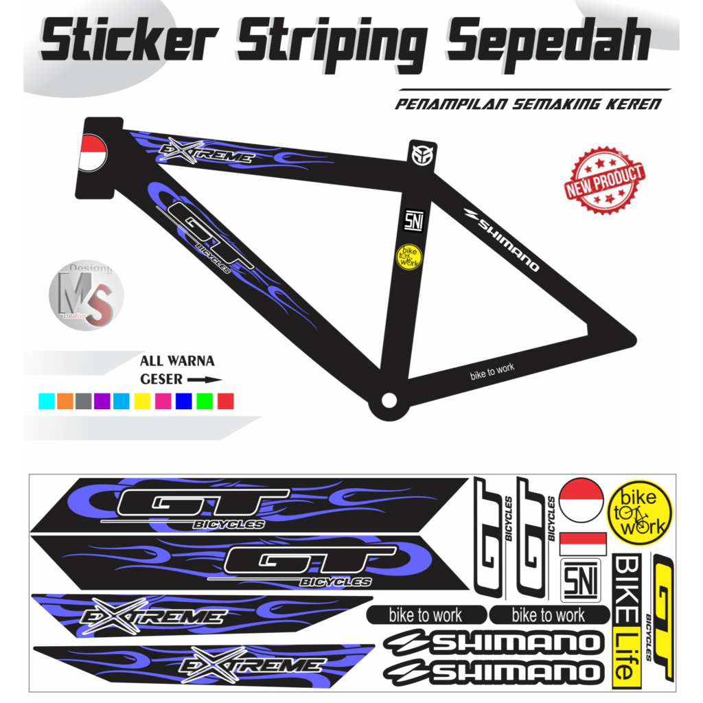 ชุดสติ๊กเกอร์จักรยาน Striping Bike GT EXTREME STYLE Y50