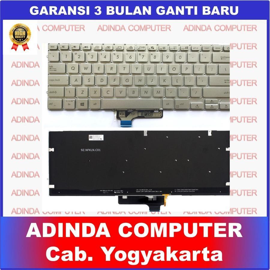 Asus ZenBook 14 UM431 UM431D UM431DA UM431DA-BH5149 UX431F UX431FA แป้นพิมพ์แล็ปท็อปแบ็คไลท์สีเงิน