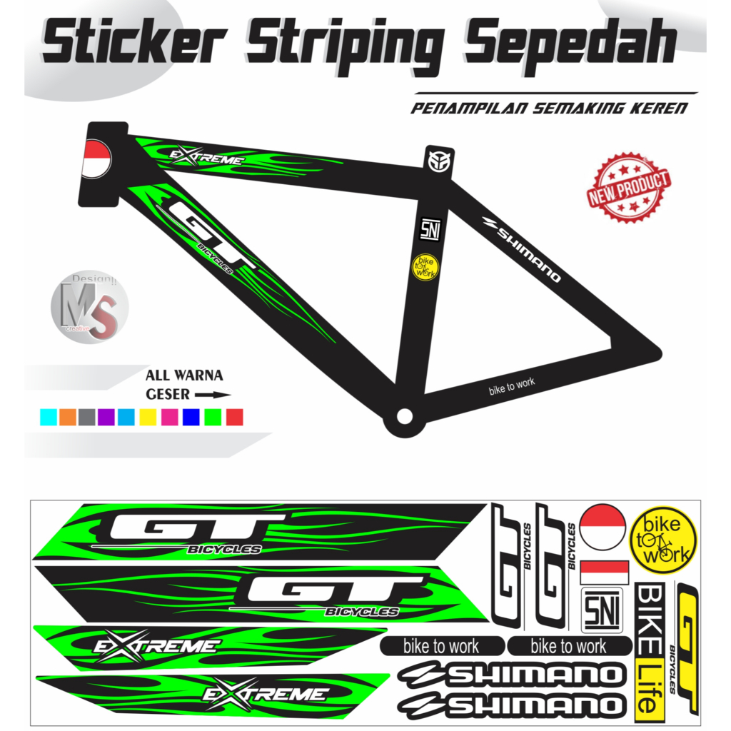 ชุดสติ๊กเกอร์จักรยาน Striping Bike GT EXTREME STYLE Y52