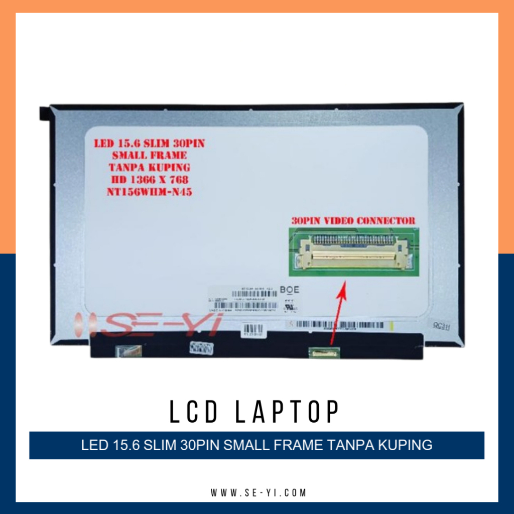 LED LCD 15.6 SLIM 30 PIN SMALLFRAME พร้อมหู NT156WHM-N45-TP