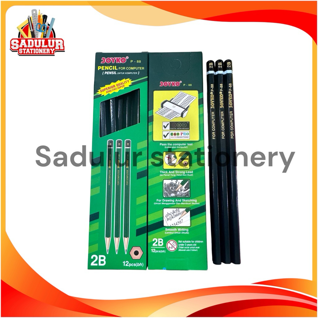 HIJAU (1PCS)- JOYKO P-88 2B PENCIL / GREEN 2B PENCIL