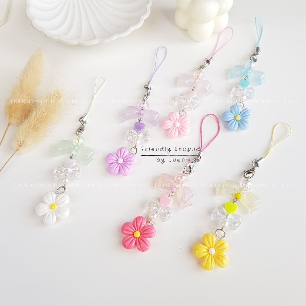 GANTUNGAN HP Camelia Flo Phone Charm / Phone Hanger / Phone Strap / by friendly shop