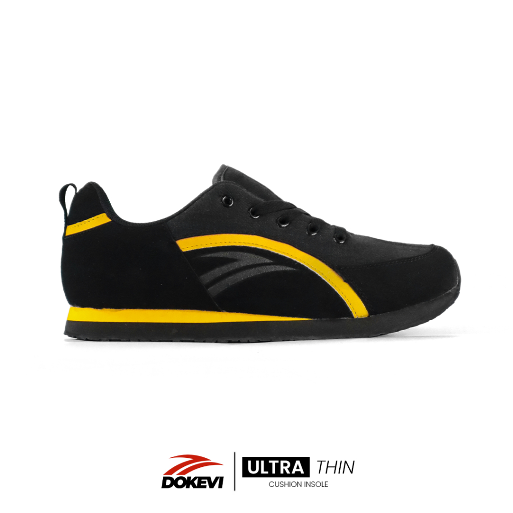 DOKEVI - Eclipse Black Yellow | รองเท้าผ้าใบ | รองเท้าลําลอง
