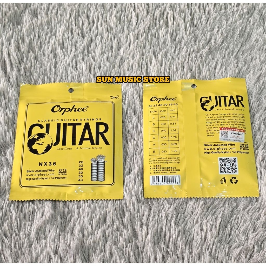 Orphee Original NX36 Nylon Classic Guitar Strings - Orphee NX36 สายกีตาร์คลาสสิกความตึงเครียดปกติ