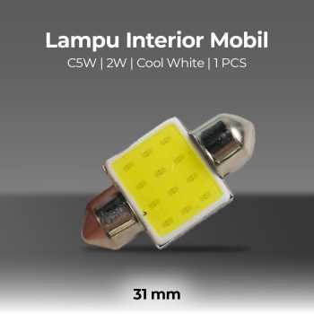 ไฟภายในรถ LED แผ่นโดมไฟ C5W 2W Cool White 1 PCS 31mm - BA9S - สีขาว