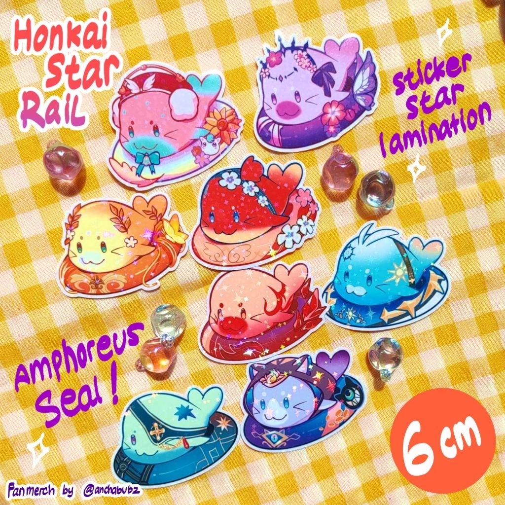 สติ๊กเกอร์ HSR รางดาว Honkai AMPHOREUS SEAL (ไมเดอิ, ไผ่นอน, Anaxa, Castor, Tribbie, Agleaa, ผักตบชว