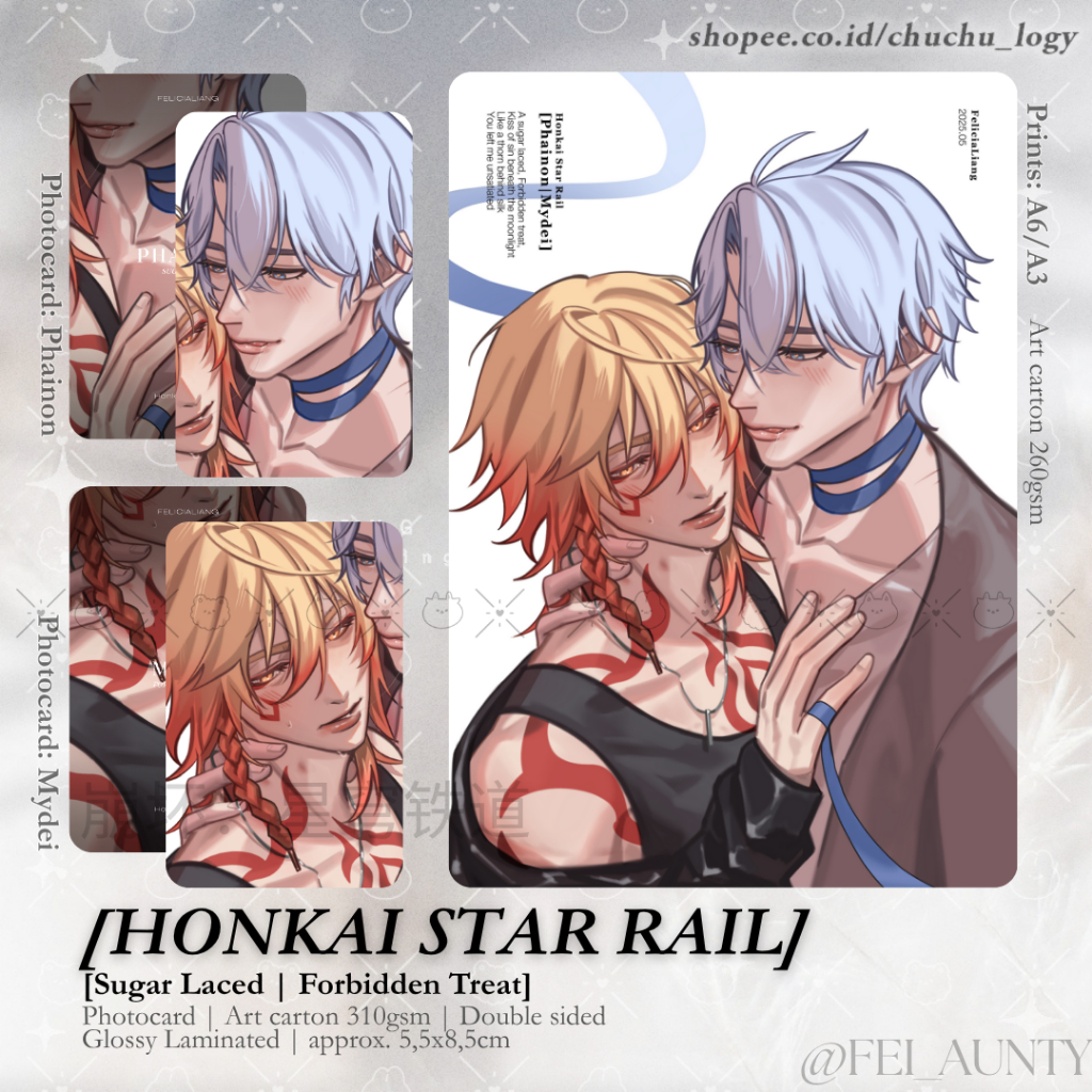 HSR [Sugar Laced | รักษาต้องห้าม] Painon Mydei honkai star rail Photocard เคลือบเคลือบเงาสองด้านพิมพ