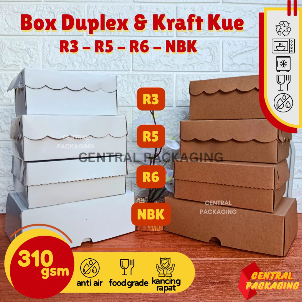 บรรจุภัณฑ์กลาง - [RETAIL] กล่องกระดาษคราฟท์ R5 R6 เคลือบด้านหน้าต่าง 16x12.5x7 15.5x15.5x6.5 / กล่อง