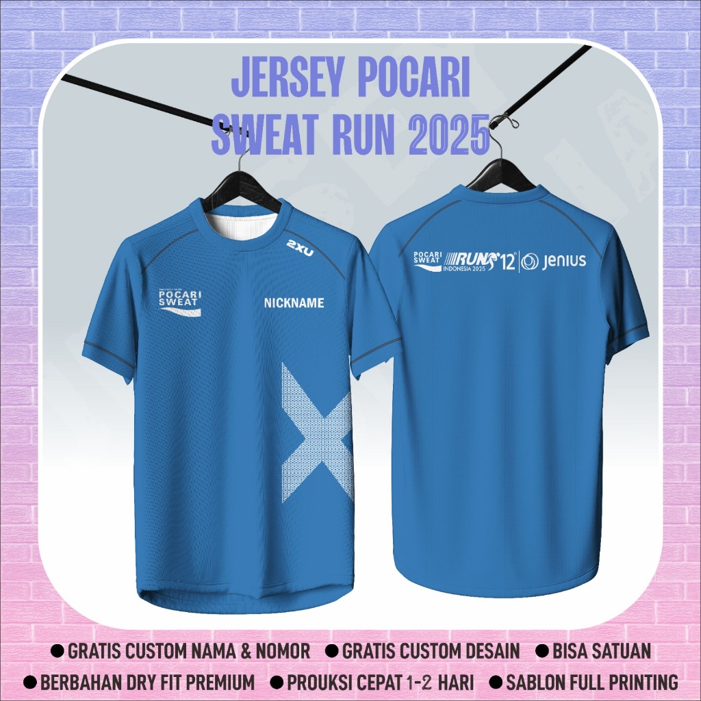 เสื้อวิ่ง POCARI SWEAT RUN 2XU 2025 – สั่งทําพิเศษฟรีและทําจาก Dryfit พิมพ์เต็ม