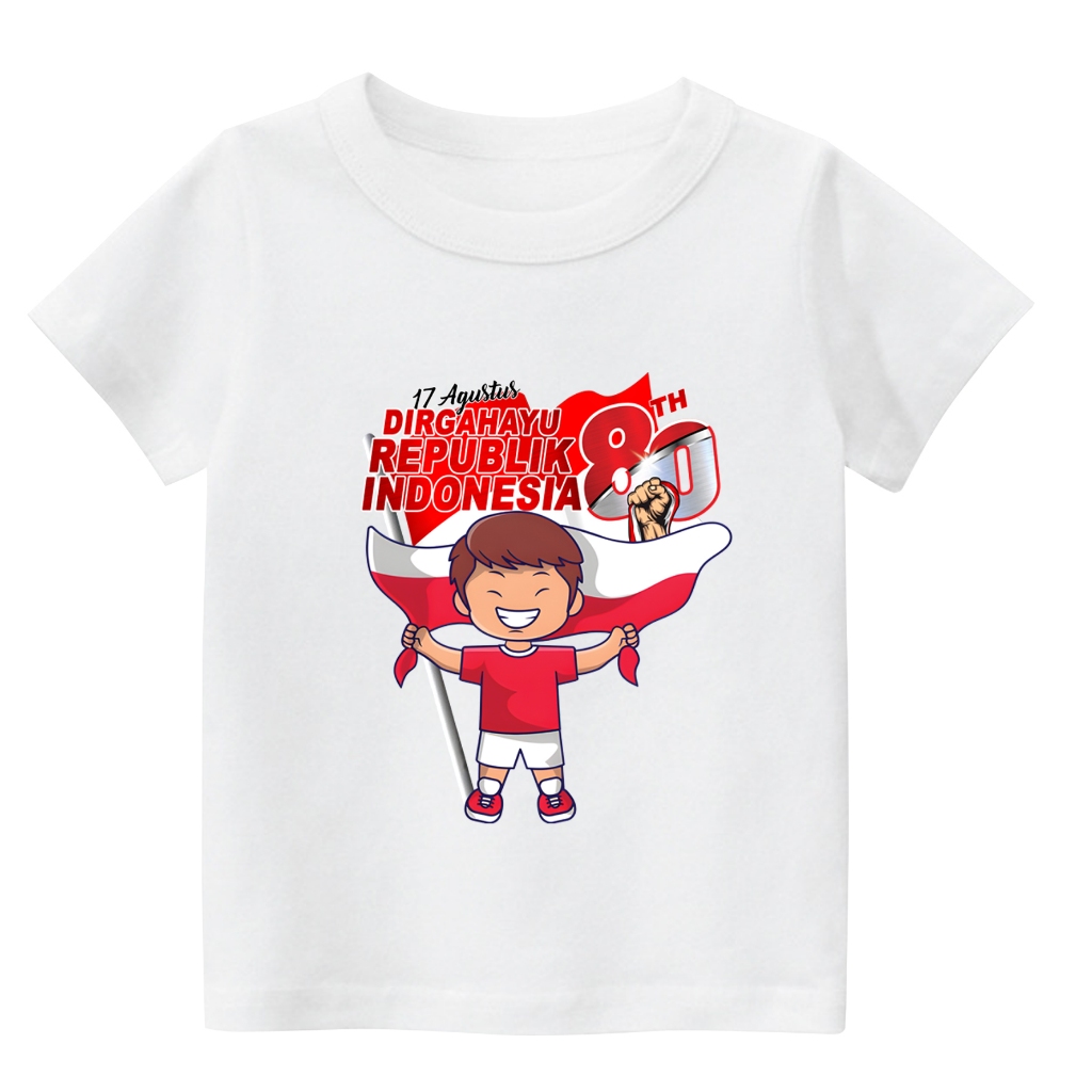 เสื้อยืดแขนสั้นเด็กด้านบนกับ MERDERKA BOYS 17 AUGUST 1 อายุ 1-11 ปี TKS