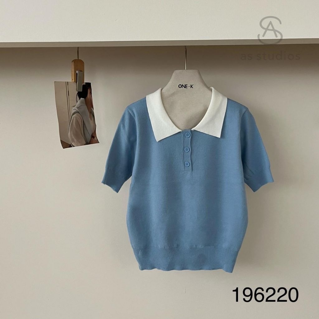 [LC] ONE-K 196220 BKK IMPORTED COLLAR KNIT TOP