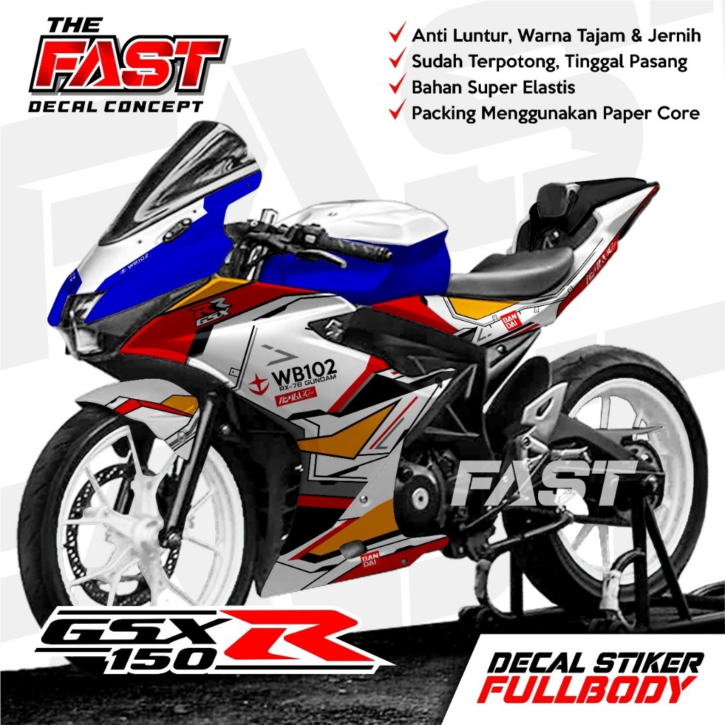 ใหม่ล่าสุดรูปลอก Gsx R150 Full Body GUNDAM สติกเกอร์ Variation Gsx R150 Full Body Decal Gsx 150 Full
