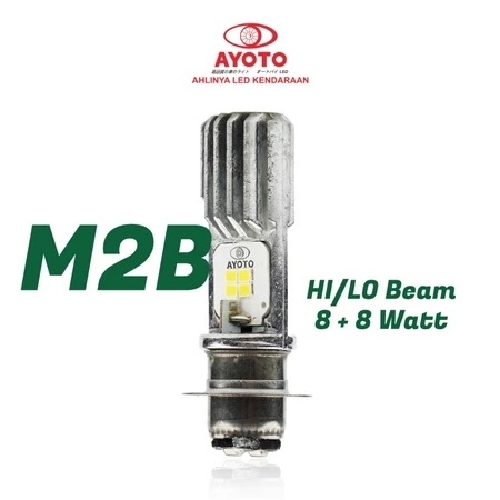 ไฟ LED รถจักรยานยนต์ H6 Hi-Lo 8W + 8W AC DC AYOTO M2B MATIC-BEK ซ็อกเก็ต H6