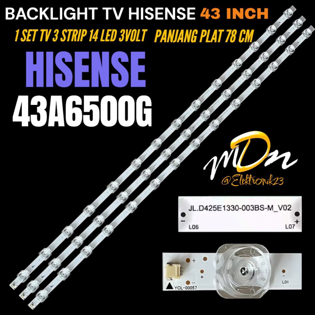 HISENSE 43 INCH LED TV BACKLIGHT 43A6500G HISENSE 43 INCH TV BACKLIGHT