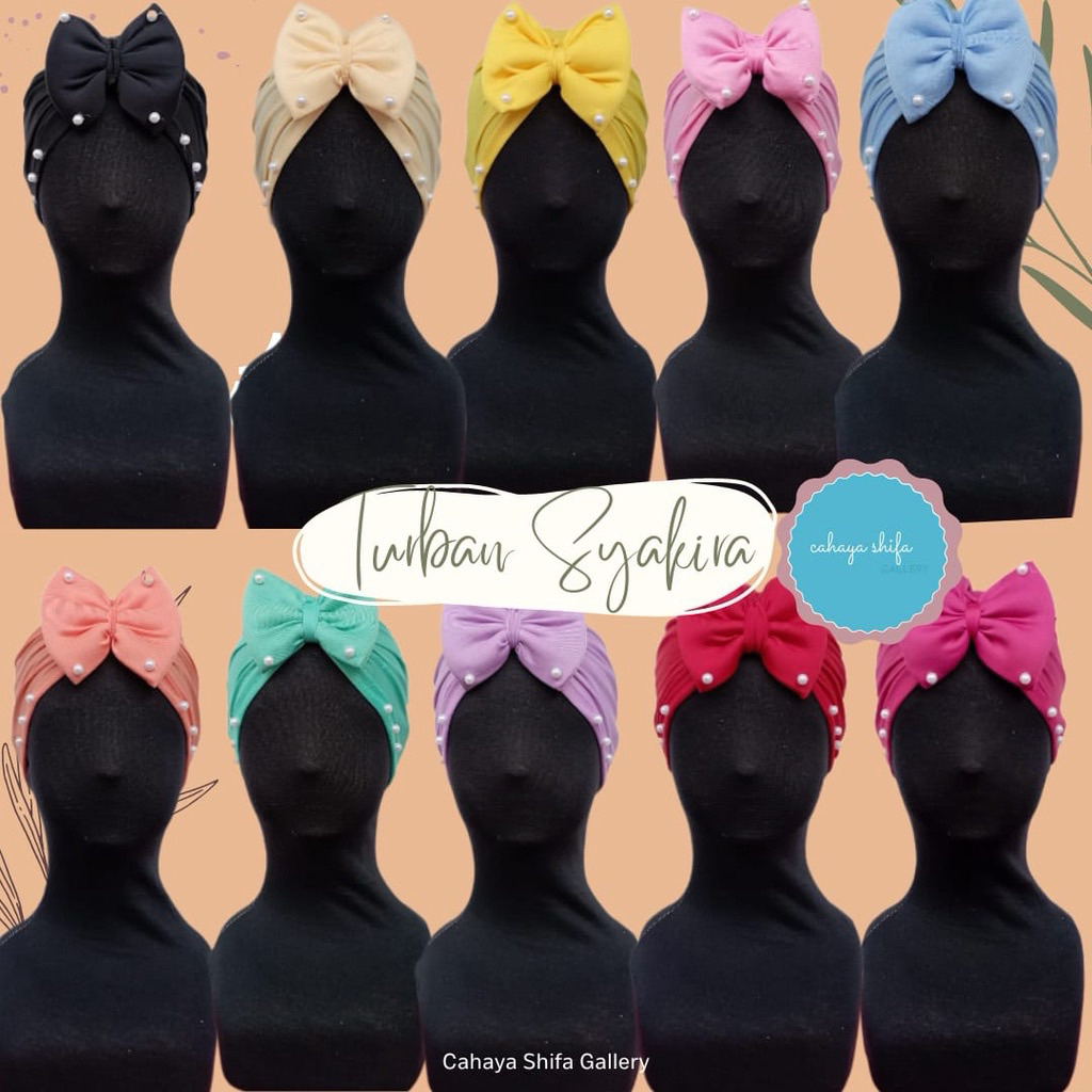 SHAKIRA PEARL RIBBON TURBAN / PEARL RIBBON CHILDRENS TURBAN / PEARL TURBAN / BABY TURBAN / VARIOUS C