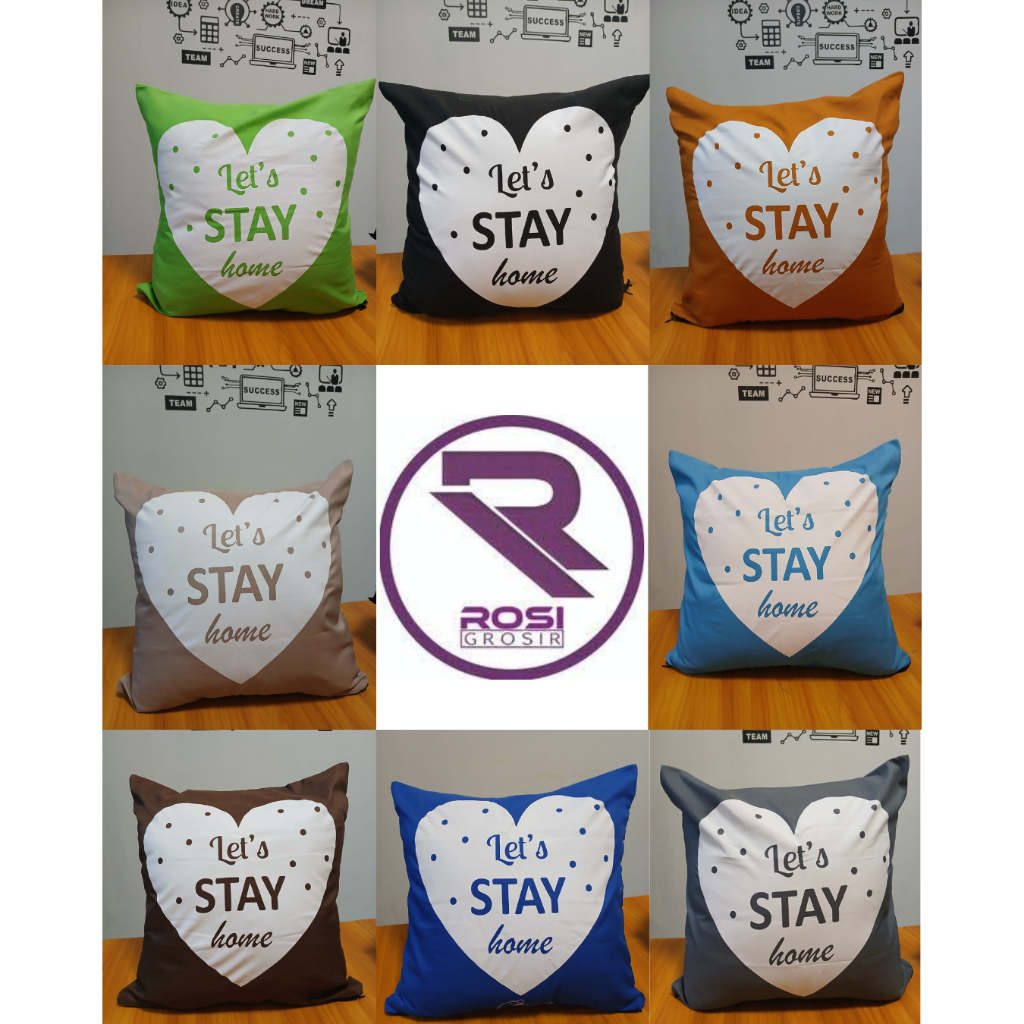PILLOW COVER 40x40 คําโซฟา Lets Stay Home