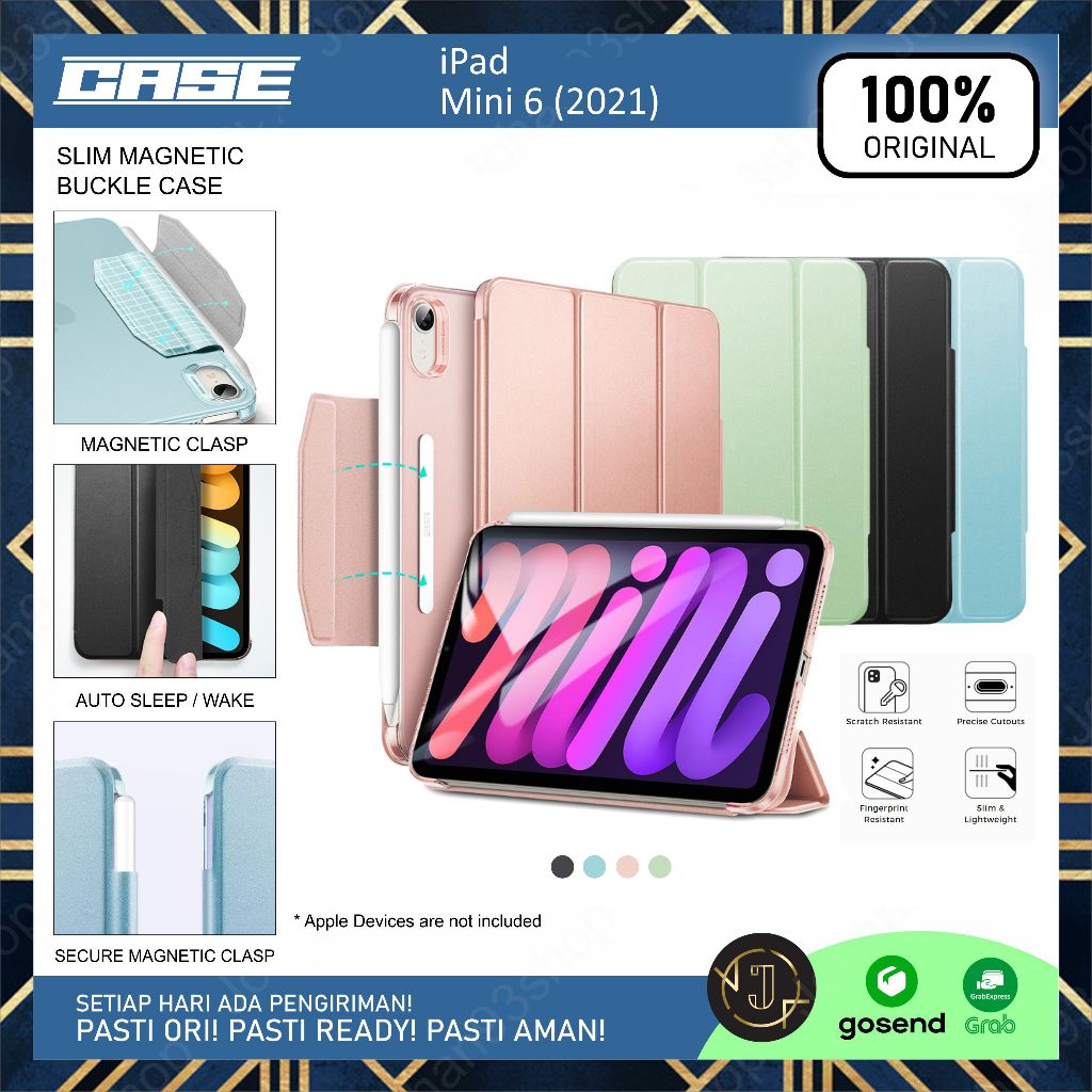 เคส Trifold Ascend iPad Mini 6 (2021) พร้อมเข็มกลัดแม่เหล็ก