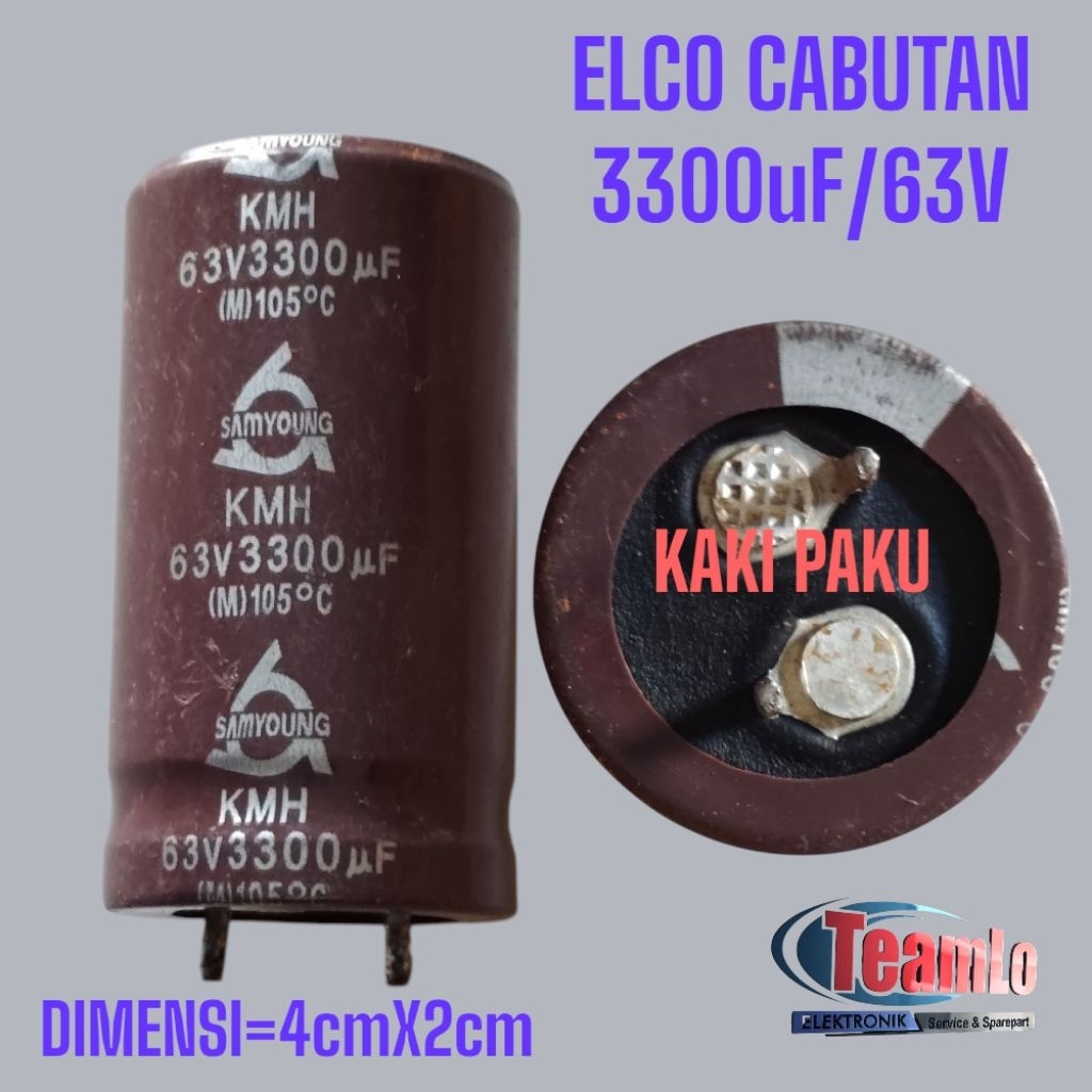 ELCO 3300uF 63V ถอด – สภาพดี เหมาะสําหรับพาวเวอร์ซัพพลาย / เครื่องขยายเสียง | ELCO 4700uF 50V ใหม่