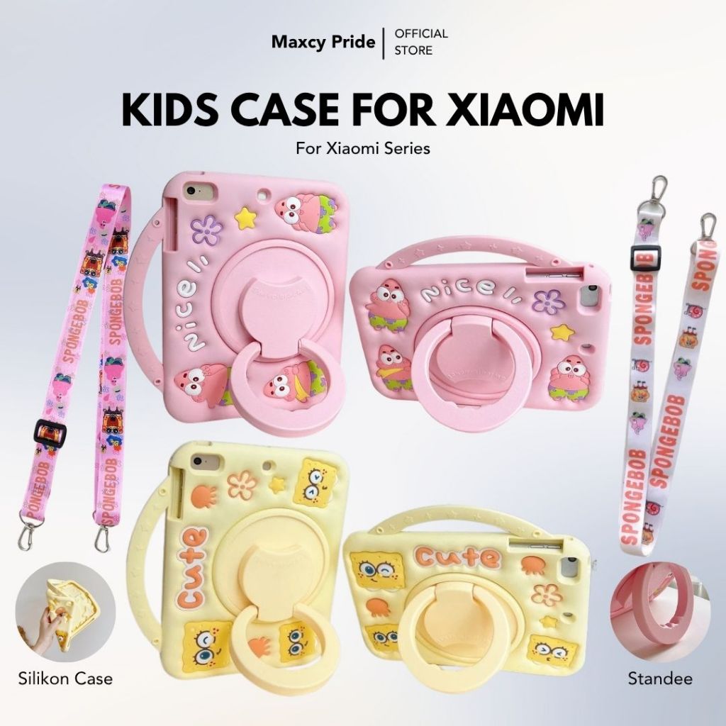 เคสซิลิโคนเด็กสําหรับ Redmi Pad SE 11 "/Redmi Pad 10.6 "/Mipro 12.1/Mipad 6/7 เชือกเส้นเล็กที่ไม่ซ้ํ