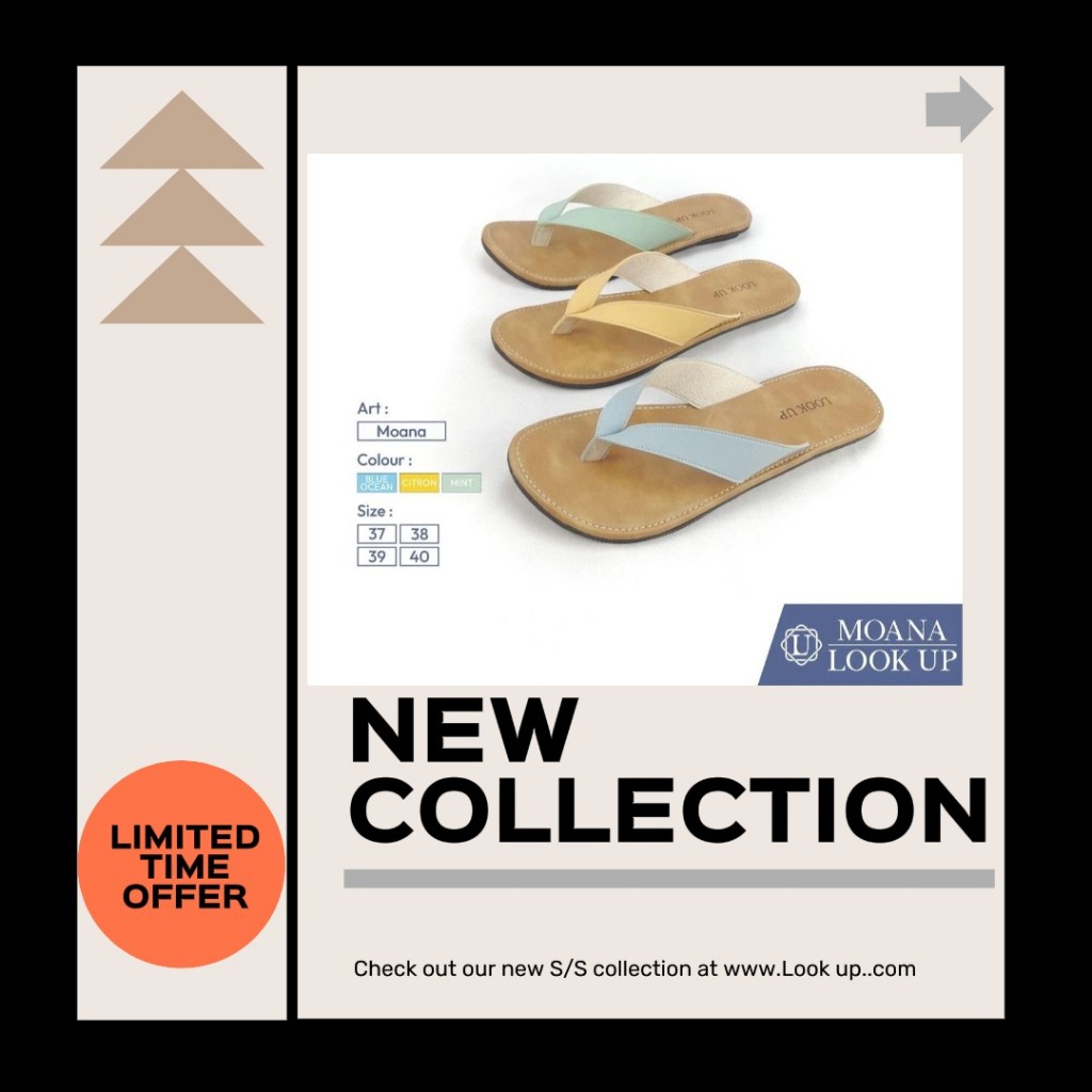 MOANA Look Up รองเท้าแตะส้นแบนผู้หญิง Flip Flops Color Series