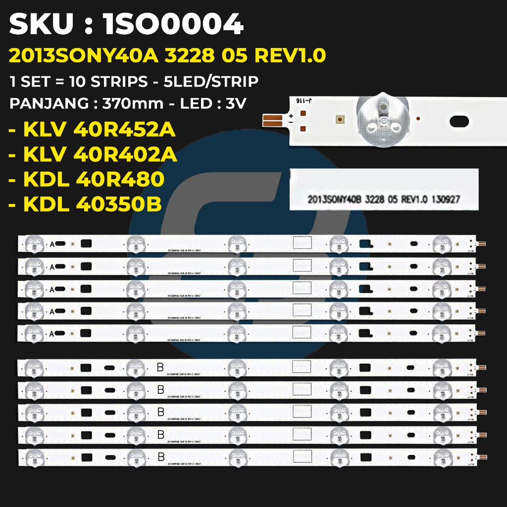 SONY ไฟแบ็คไลท์ทีวี 40 นิ้ว KDL-40R350B KLV-40R352C KLV-40R402A KLV-40R452A KDL-40R480