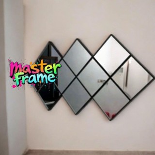 cermin asli kotak 16x16cm minimalis 10pcs, kaca cermin hias/dekorasi frameless paket isi 10pcs