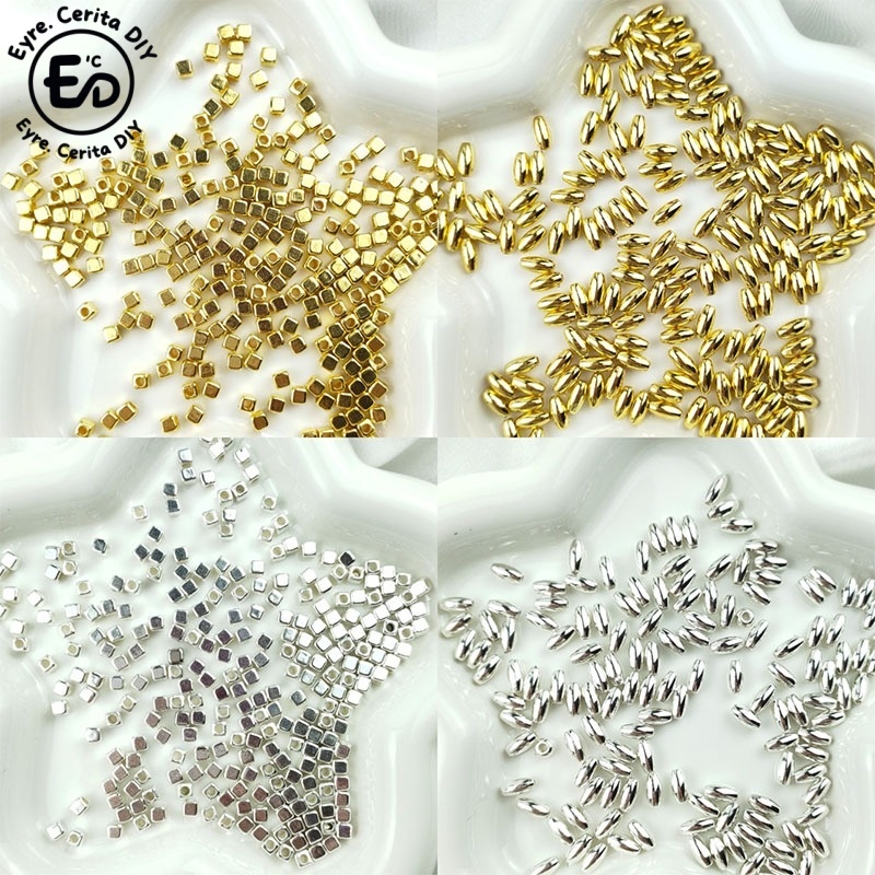 100PCS CCB Spacer Cube รุ่นสร้อยข้อมือสร้อยคอลูกปัด Dividers Uk 3.5 มม.