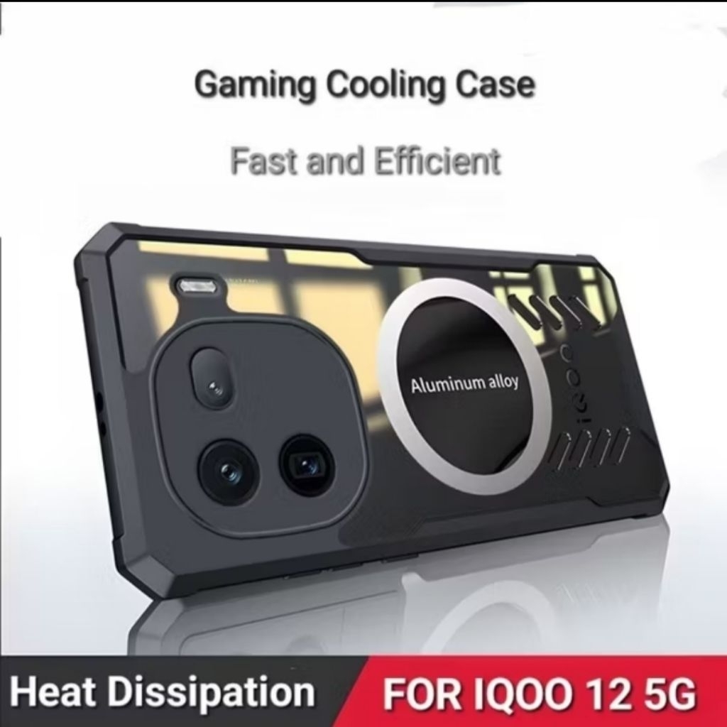 เคส iQOO 12 5G ช่องระบายอากาศพัดลมระบายความร้อนปลอกกระจายหัว
