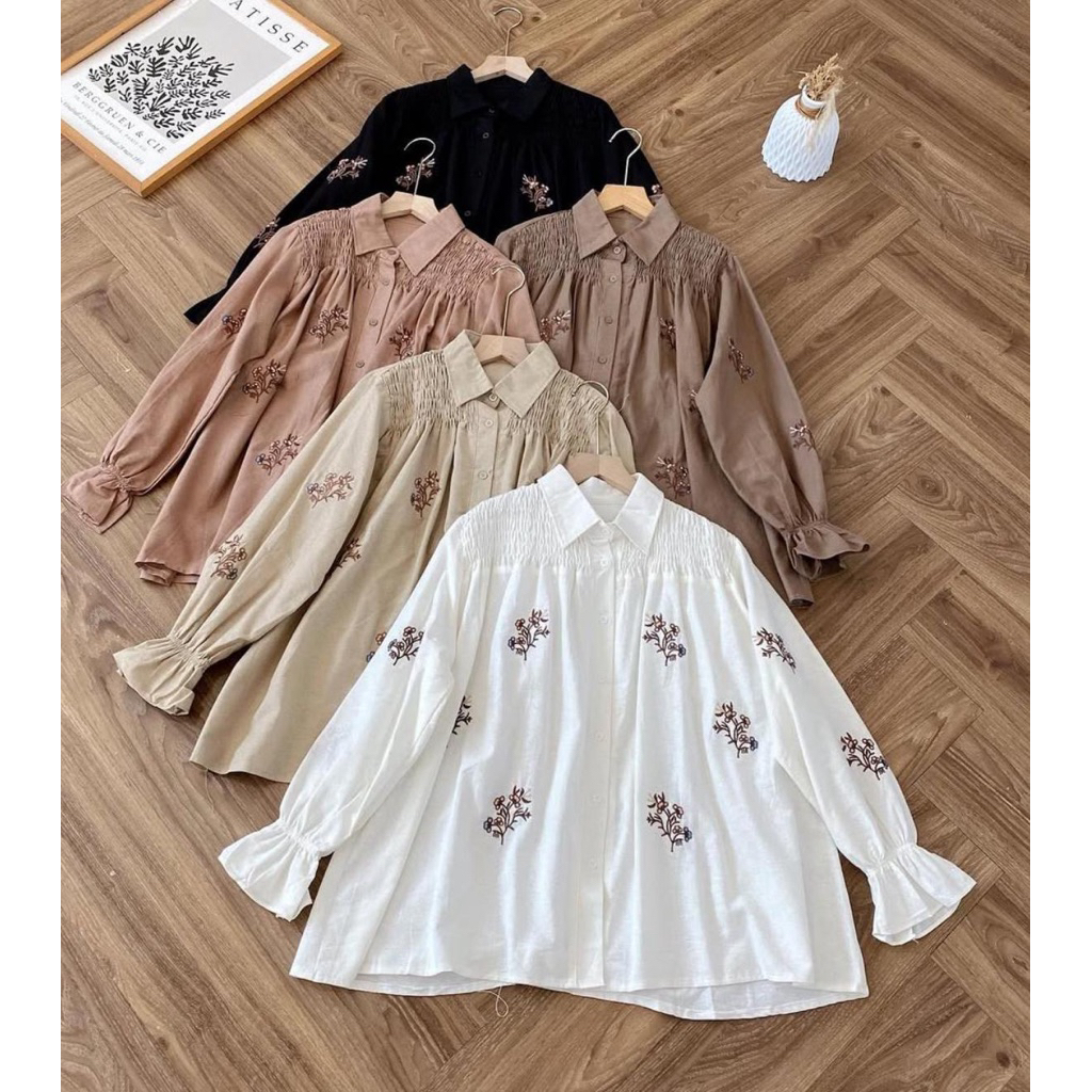 DEVIKA EMBROIDERED LINEN BLOUSE K1593