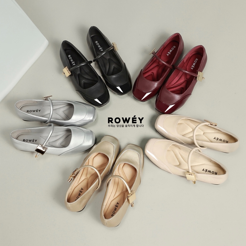 รองเท้าส้นแบนผู้หญิงเกาหลีอินเทรนด์ Rowey Azuki