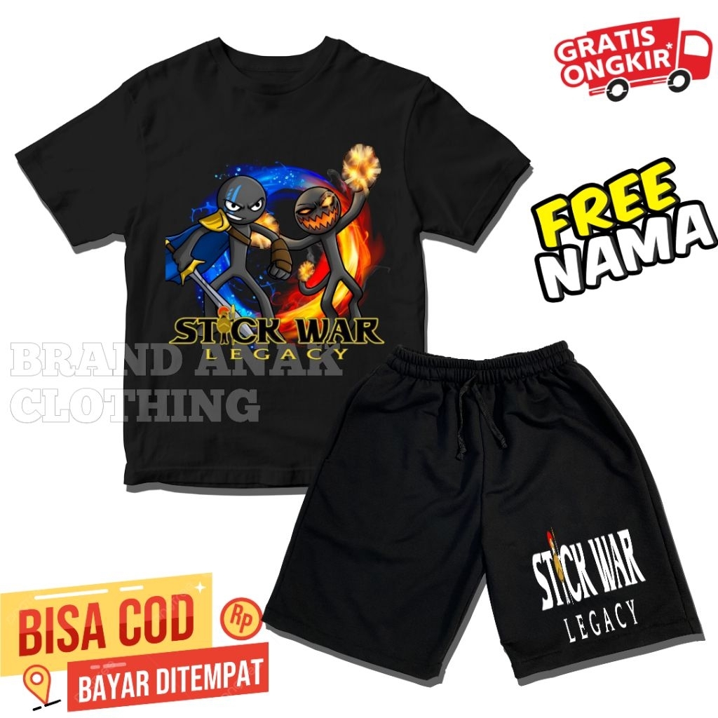 STICK WAR LEGACY CHILDRENS T-SHIRT SET FASHION STICK WAR LEGACY [ฟรี NAME]