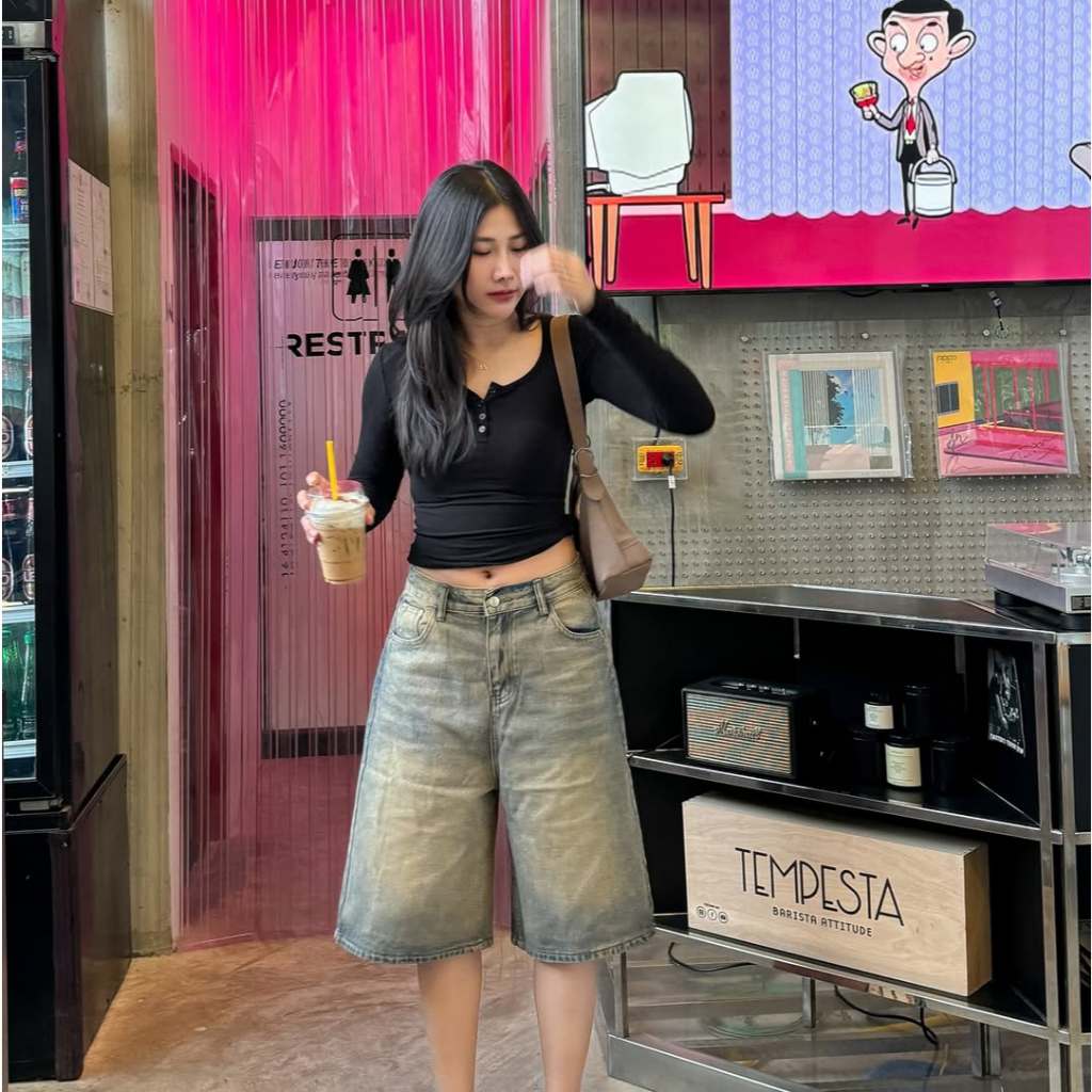 Unisex Jort Pants Jeans Shorts Baggy Jeans Men and Women y2k Jeans