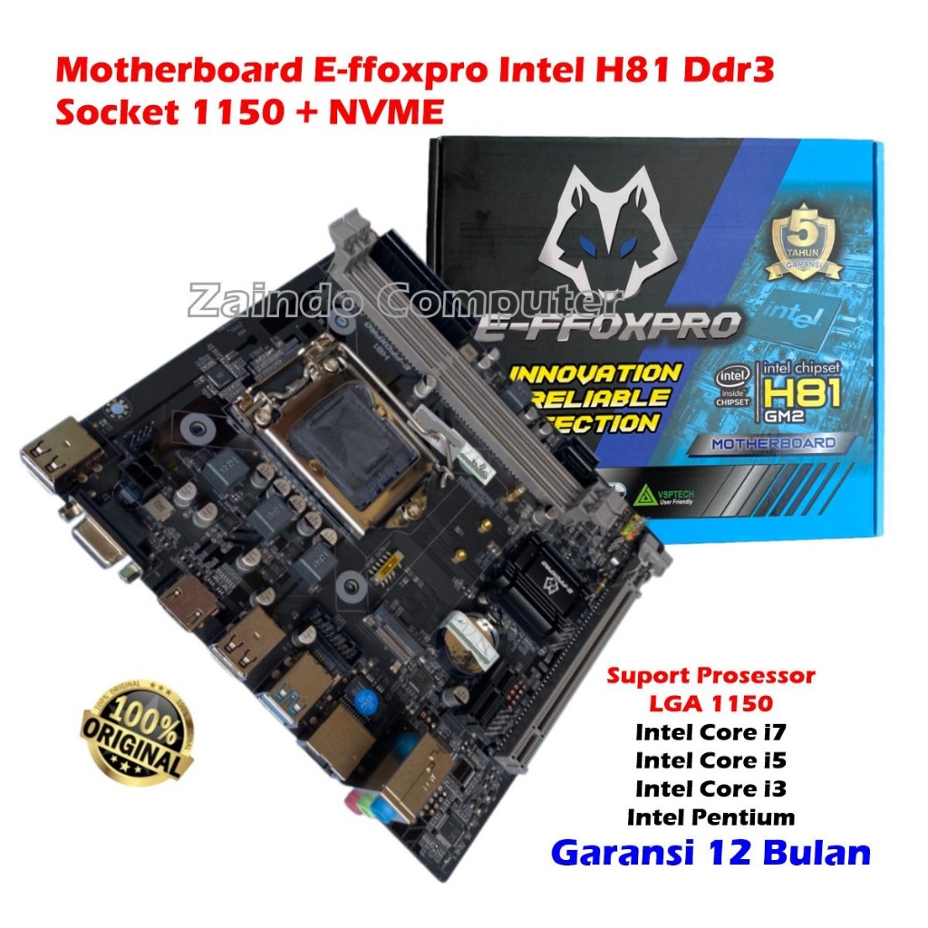 MAGTHERBOARD E-FXPRO H81 DDR3 ซ็อกเก็ต 1150 ช่อง NVME E-FXPRO INTEL HASWELL H81 LGA 1150 DDR3 MOTHER