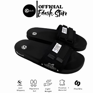 Edash - Sandal Selop Sol Hitam Bahan Pvc Size 36-43 Five Time Ringan - Sandal Pria Dan Wanita Dewasa