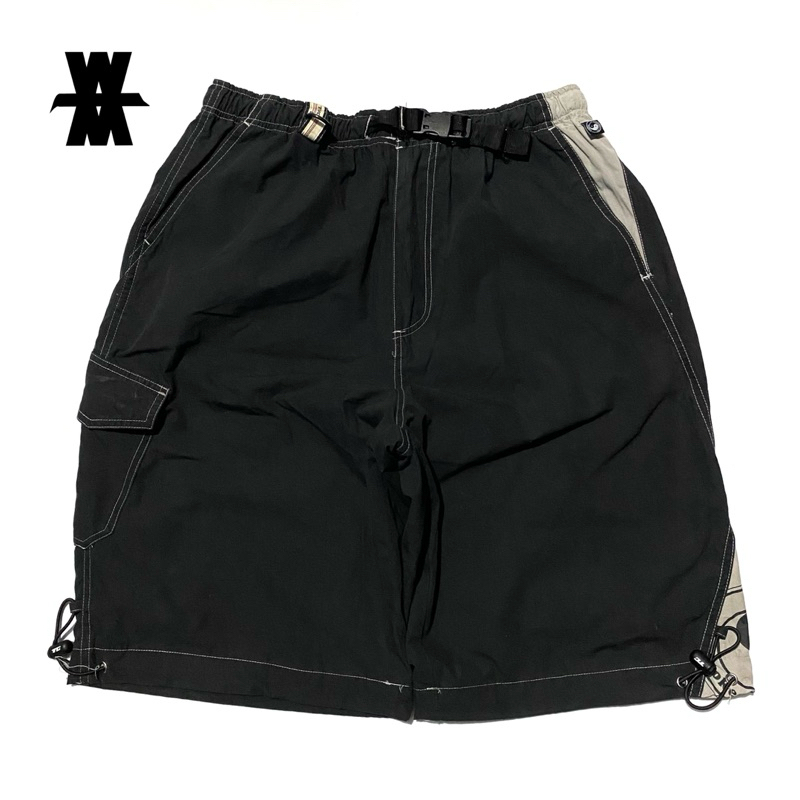 Y2K T&C Surf Belted Cargo สั้นสีดํา Size M W38-41 L57 เอวกว้าง 76-82 ซม. ยาว 57 ซม.