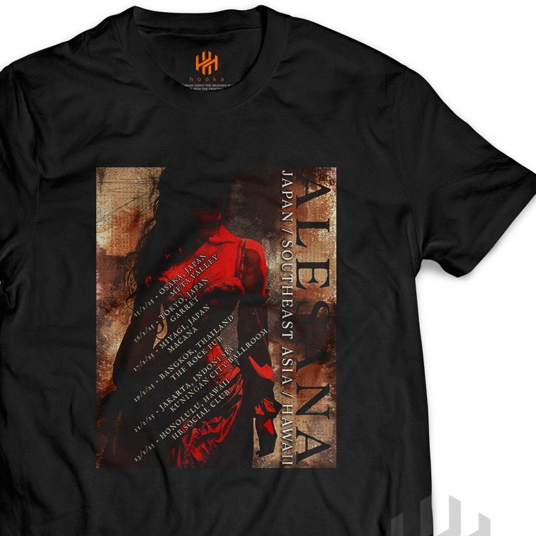 Alasana HOOKA Distro Premium T-Shirt Alasana World Tour 2025 BAND T-SHIRT