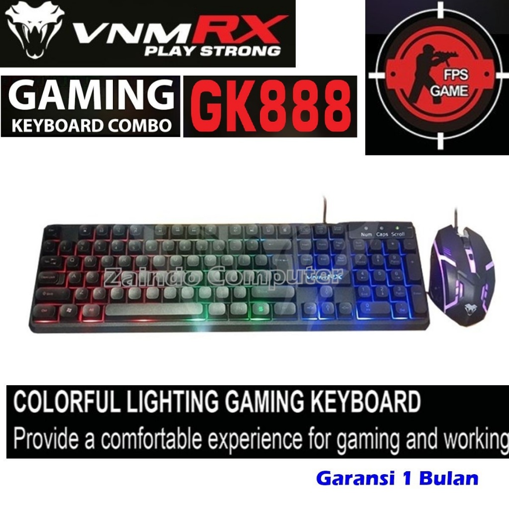 VNM GK888 RGB GAMING MOUSE KEYBOARD COMBO GAMING RGB - LED RGB VNM RX คีย์บอร์ดเมาส์ VNM GK888 COMBO