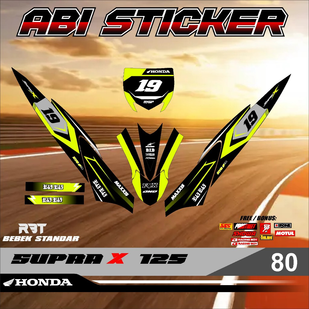 สติ๊กเกอร์แถบสติ๊กเกอร์ RBT SUPRA X125 RBT BEBEK MODIF SUPERMMOTO YZ KLX KTM CRF V80