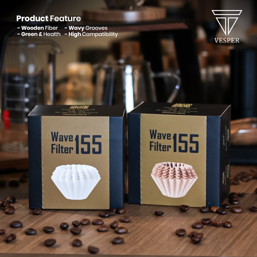 Vesper origami Coffee Paper wave Filter 155 / V60 กระดาษกรองกาแฟ 50 ชิ้น