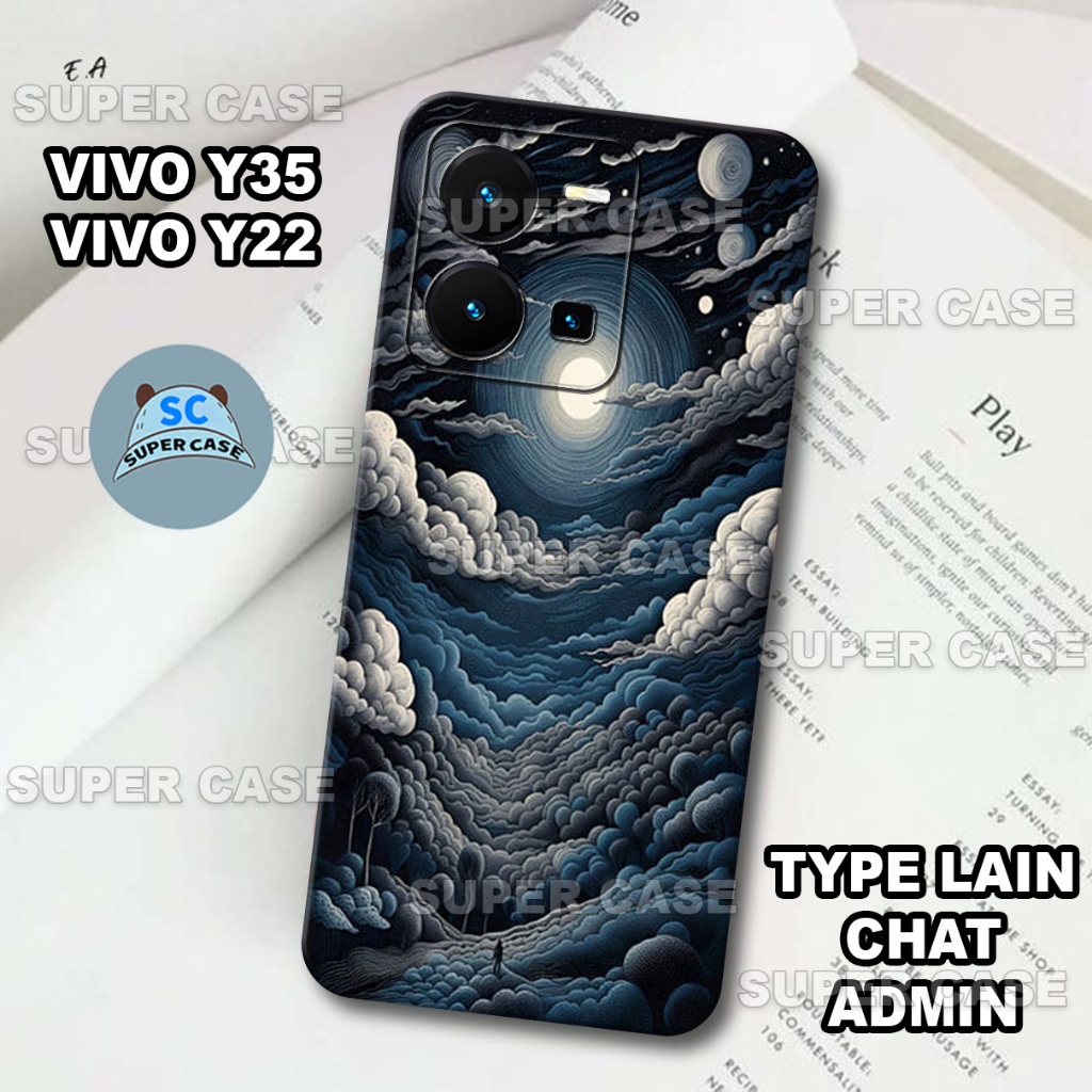 (Q 14) เคส HP รุ่นล่าสุดสําหรับ VIVO Y22/ VIVO Y35 | PANORAMA MOTIF | VIVO Y22/ VIVO Y35 I Casing SO
