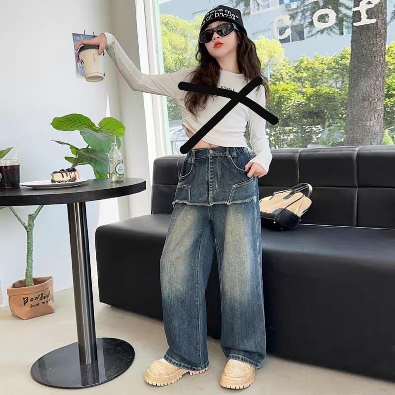 ER-100 IMPORTED GIRLS JEANS SKIRT BOTTOM PANTS AGES 6-13 YEARS