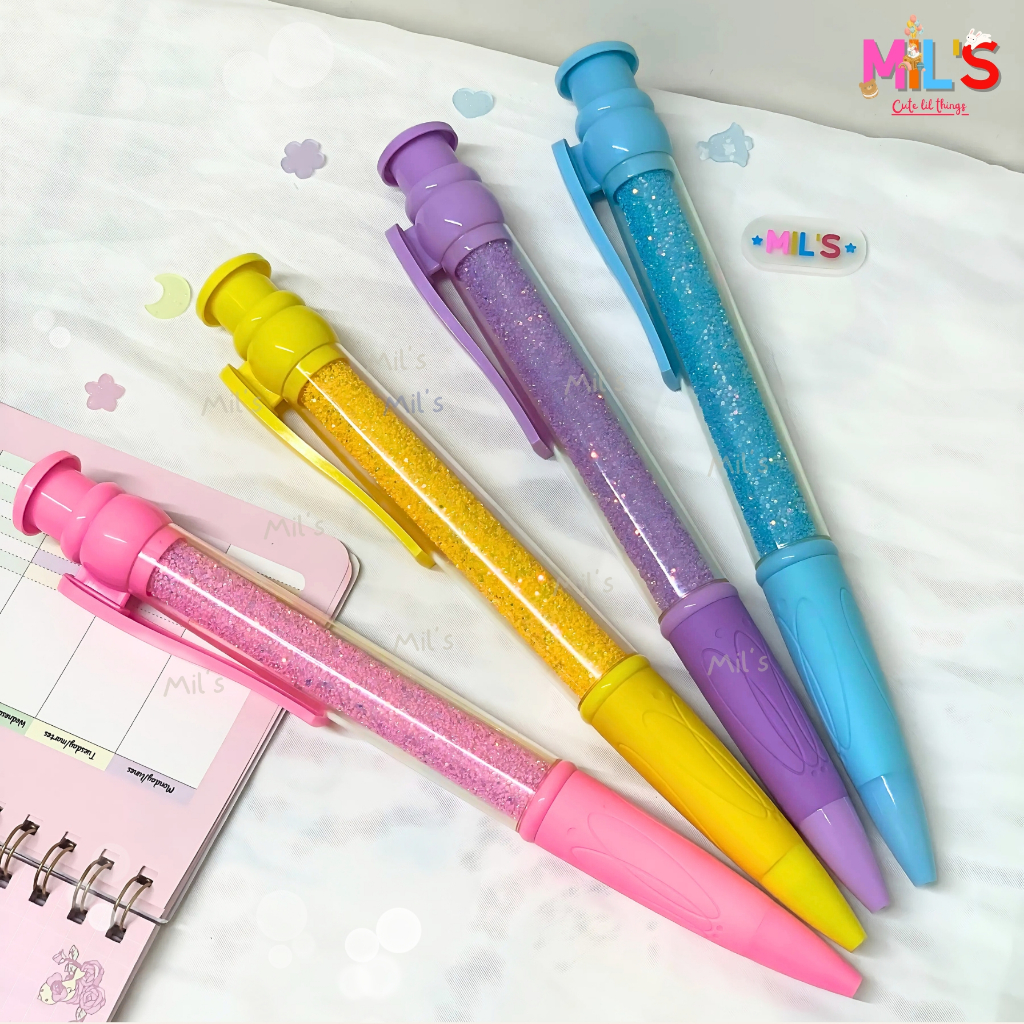 [CUTE MILS] JUMBO GLITTER PEN LARGE COLORFUL GLITTER BALL PEN พร้อมส่ง