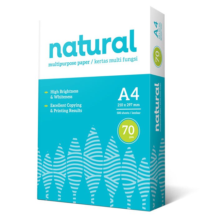 A4 Natural HVS Paper 70 GRAM 1 RIM 500 แผ่น