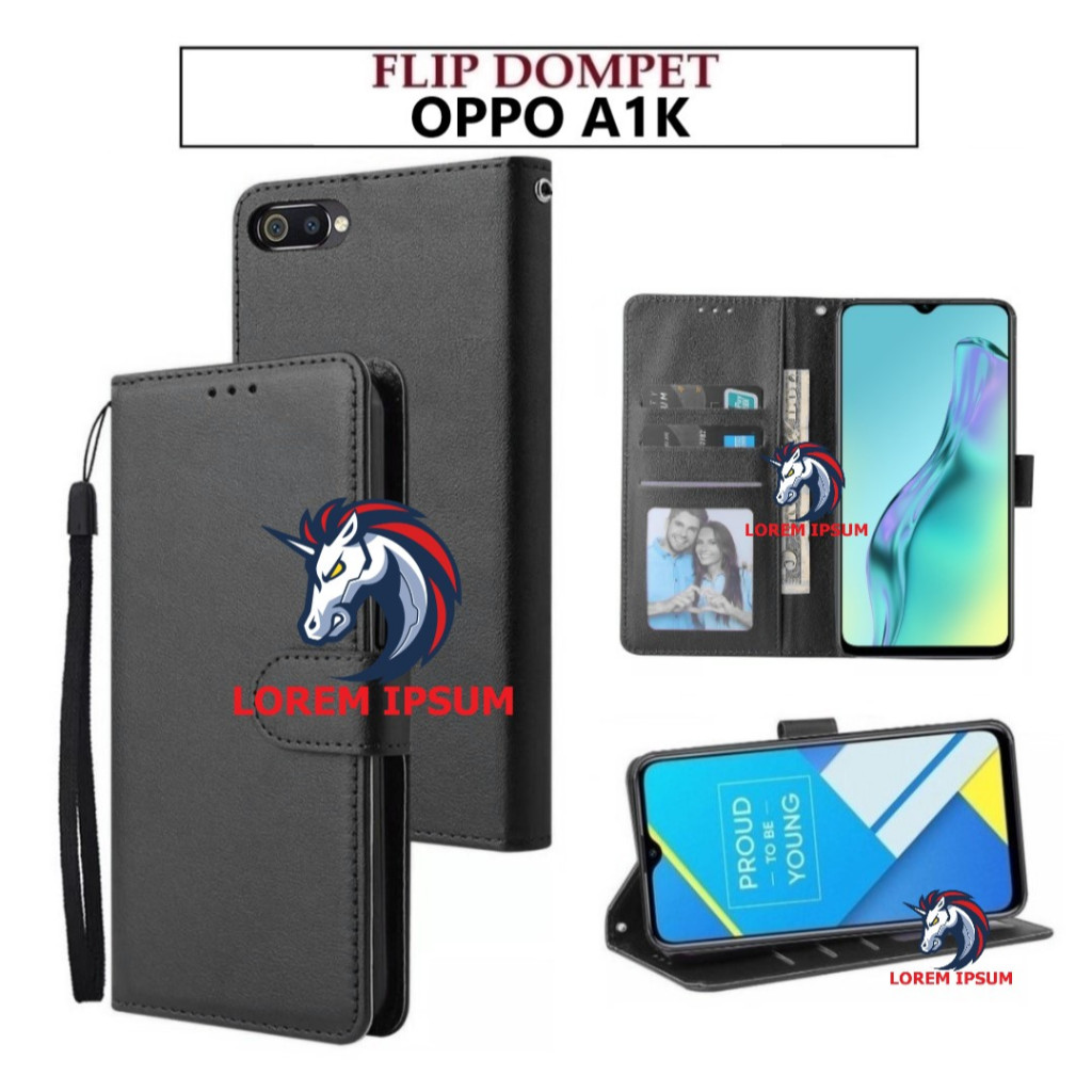 LEATHER CASING OPPO A1K LEATHER CASE FLIP WALLET LEATHER PREMIUM COVER เปิดปิด CASING HP FLIP CASE O