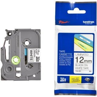 Brother TZE-231 สีดําบนเทปฉลากสีขาวขนาด 12 มม.ความยาว 8M TZE 231 TZE231 Original