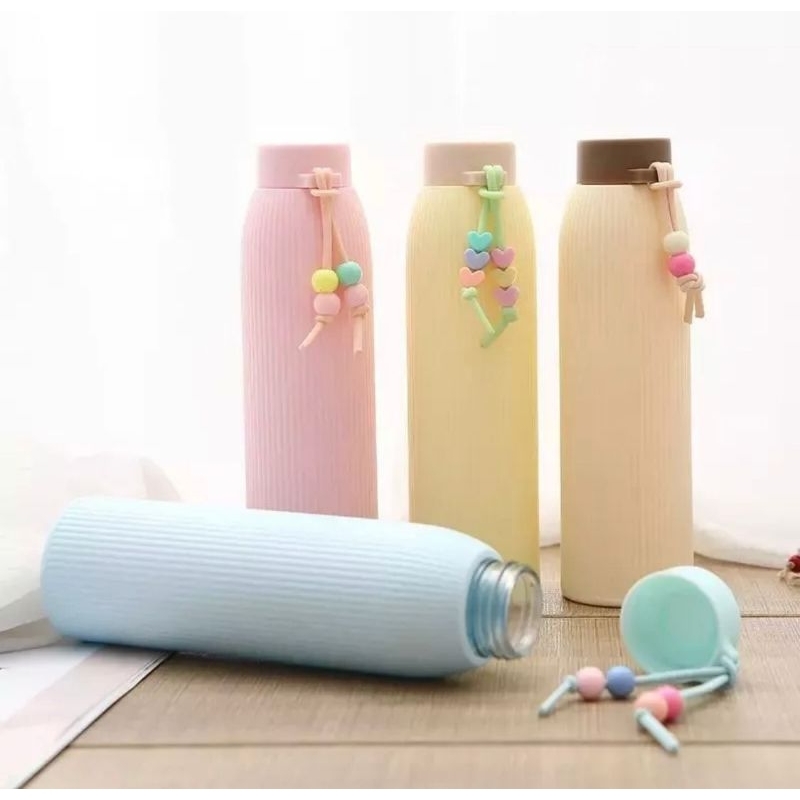 แก้วน้ําพลาสติกเคลือบขวด PASTEL สี GANDUL STRAP 400ML NON-PACKAGING